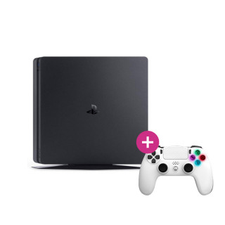 PlayStation 4 (PS4) Slim 500 GB (Second Hand) + Freaks and Geeks - Controler fără fir - Alb (140142B) PS4