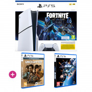 PlayStation 5 (Slim) Fortnite Cobalt Star bundle + Uncharted Legacy of Thieves Collection + Stellar Blade 