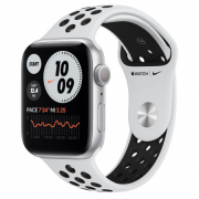 Apple Watch Nike S6 GPS, 44mm Silver aluminum Case with Pure Platinum/Black 