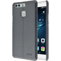 AZURI Back Cover, stitched leather case -Gray-Huawei P9 Mobile