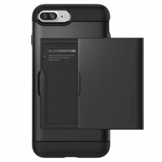 Spigen Slim Armor CS back cover, iPhone 8/7+, Black Mobile