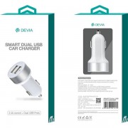 Devia ST991579 Smart 2.4A universal 2xUSB White car charger 