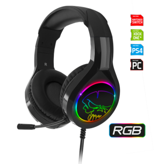 Spirit of Gamer Căști - PRO-H8 RGB (MultiPlatform, microfon, mufă de 3,5 mm, control volum, cablu de 2 m, negru PC