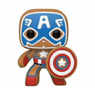 Funko Pop! Marvel: Holiday - Gingerbread Captain America #933 Bobble-Head Vinyl Figure Cadouri