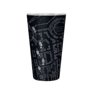 HARRY POTTER - XXL glass cup - 400 ml - Map of scrolls - Matt Cadouri