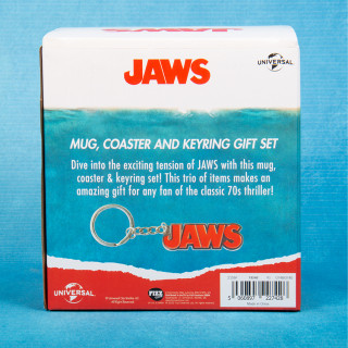 Set căni, coaster și breloc Jaws (250 ml) Cadouri