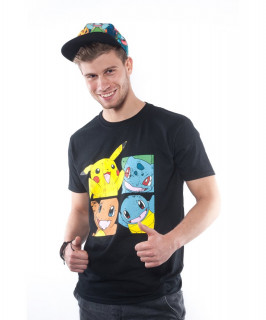 Pokemon - Kanto Starters T-shirt (black) L Cadouri