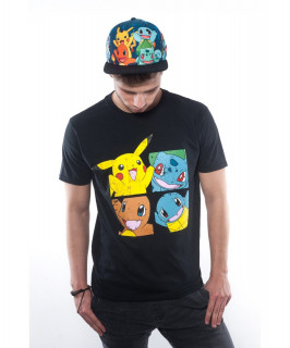 Pokemon - Kanto Starters T-shirt (black) L Cadouri