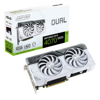 ASUS Dual -RTX4070S-12G-WHITE NVIDIA GeForce RTX 4070 SUPER 12 Giga Bites GDDR6X PC