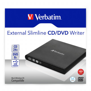 Verbatim DVD/CD Unitate externă cu software-ul de inscripționare Nero Backup Essentials (98938) PC