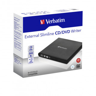 Verbatim DVD/CD Unitate externă cu software-ul de inscripționare Nero Backup Essentials (98938) PC