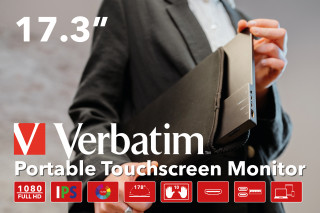 Verbatim PM-17 Monitor portabil cu ecran tactil 17,3" Full HD 1080P - negru (49593) PC