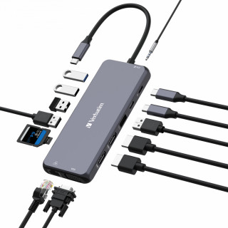 Verbatim CMH-14 USB tip-C 5000 Mbit/s Argintiu PC