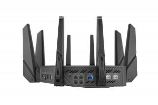 ASUS ROG Rapture GT-AXE16000 router wireless 10 Gigabit Ethernet Tri-band (2.4 GHz / 5 GHz / 6 GHz) Negru PC