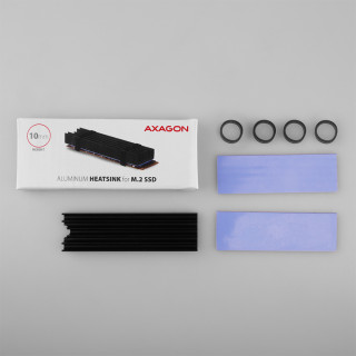 Axagon CLR-M2L10 sistem răcire computer Disc de stocare solid-state Disipator termic/Radiator Negru PC