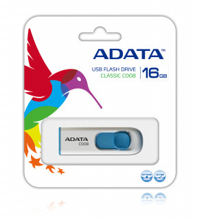 ADATA C008 memorii flash USB 16 Giga Bites USB Tip-A 2.0 Albastru, Alb PC