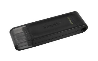 Kingston Technology DataTraveler 70 memorii flash USB 64 Giga Bites USB tip-C 3.2 Gen 1 (3.1 Gen 1) Negru PC