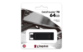 Kingston Technology DataTraveler 70 memorii flash USB 64 Giga Bites USB tip-C 3.2 Gen 1 (3.1 Gen 1) Negru PC