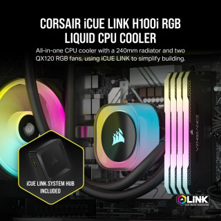 Corsair H100I Procesor Kit lichid de răcire 12 cm Negru PC