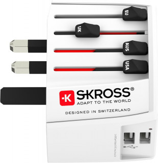 Adaptor de călătorie Skross World MUV USB 2xA PC