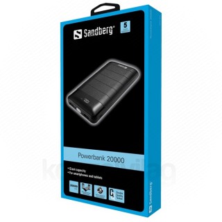 Sandberg PowerBank Powerbank 20000mAh (2x2,1A USB port; Black) Mobile