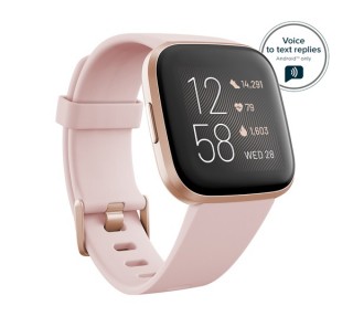 Fitbit Versa smart watch, Petal/Copper Rose Aluminum Mobile