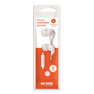 Acme HE16W Harmonic White microphone earphone Mobile