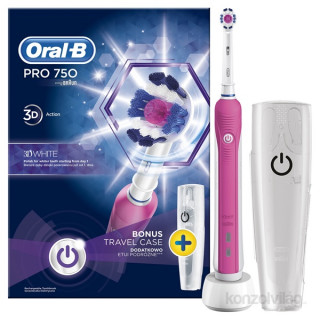 Oral-B PRO 750 3D White electric toothbrush + travel case  Acasă