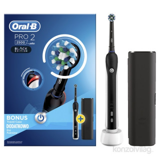 Oral-B PRO 2 2500 black Cross Action electric toothbrush with head Acasă