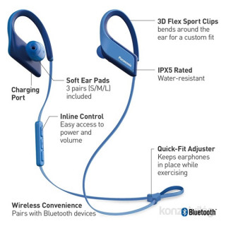 CK- HS Panasonic RP-BTS35E-A Blue waterproof Bluetooth sport headset Mobile