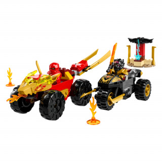 LEGO NINJAGO: Înfruntarea dintre Kai în mașină și Ras pe motocicletă (71789) Jucărie