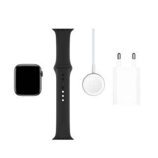 Apple Watch Series GPS, 44mm Space Grey aluminum Case with Black Sport Band S/M M/L Mobile