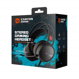 Căști de gaming Canyon GH-8A Interceptor Negru-Portocaliu (CND-SGHS8A) PC