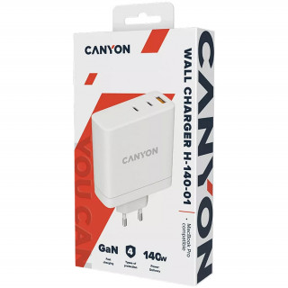 Adaptor de alimentare Canyon H-140-01 GaN PD 140W QC 3.0 30W - Alb PC