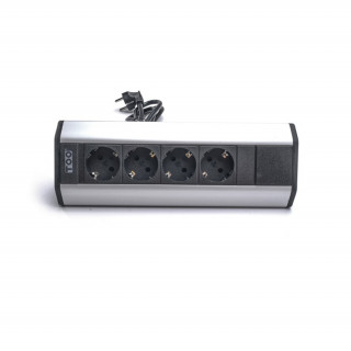 TOO VPS-316-4S IP20, 4x 2P+F, silver, table-mountable distributor PC