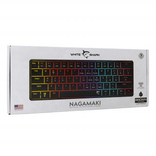 WHITE SHARK NAGAMAKI-B/BR-US WS GK-006131-B/BR-US tastatură mecanică neagră, maro sw.61, engleză PC