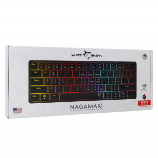 WHITE SHARK NAGAMAKI-B/R-US WS GK-006111-B/R-US tastatură mecanică, negru, roșu sw.61, engleză PC