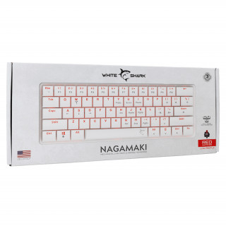 WHITE SHARK NAGAMAKI-W/R-US WS GK-006211-W/R-US tastatură mecanică alb, roșu sw.61, engleză PC