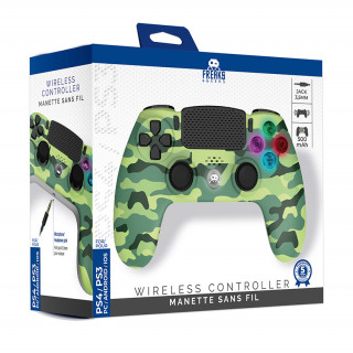 Freaks and Geeks - Controller LED fără fir PS4 - Camo verde (140142d) PS4