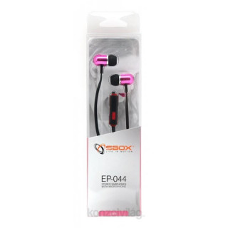 Sbox EP-044P pink microphone metal earphone Mobile