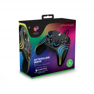 Controler cu fir PDP Xbox Series X/S - Iluminare audio Afterglow WAVE - Negru (Xbox Series X/S) Xbox Series