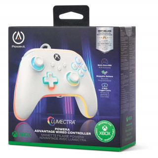 Controler cu fir PowerA Advantage Lumectra - alb Xbox Series