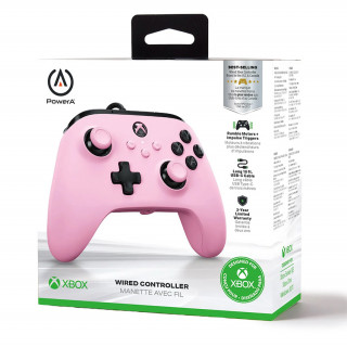 Controler cu fir PowerA - roz Xbox Series